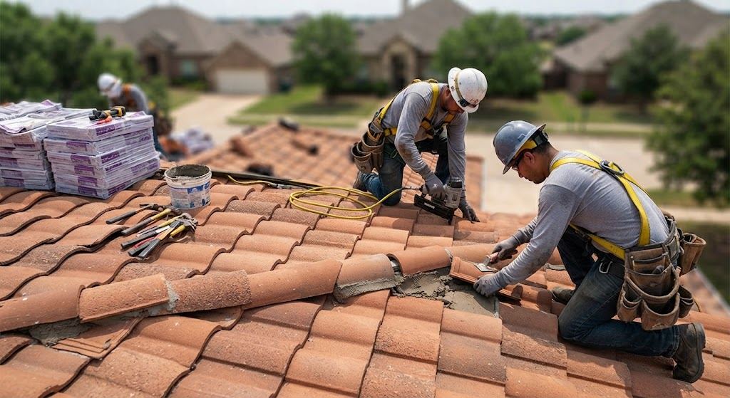 Apex Roofing Solutions crew installing a clay tile roof in Murrieta, CA